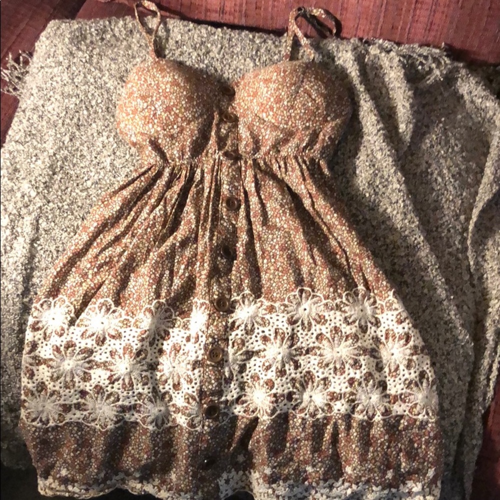 Brown floral dress